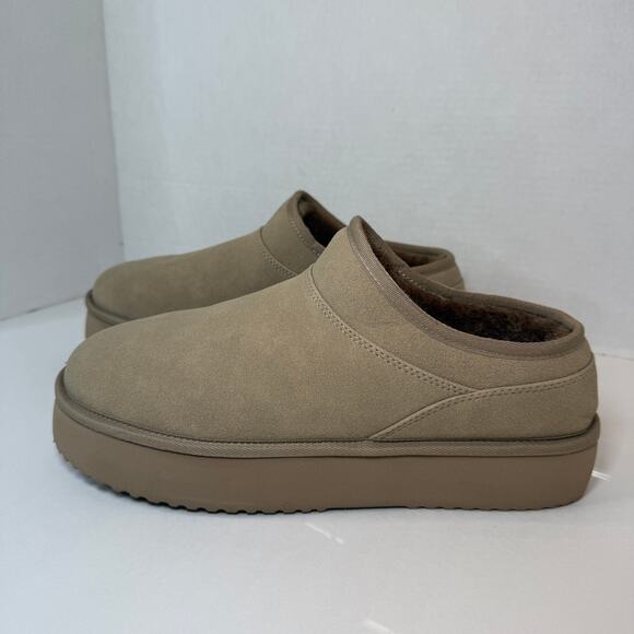 American Eagle Outfitters Women's Hangout Slip On Platform Slippers Tan Size 10 - Picture 1 of 9